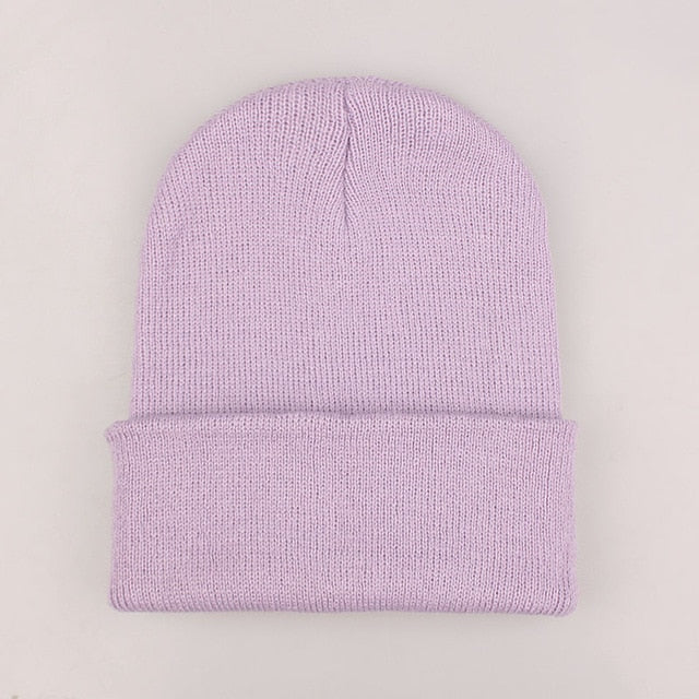 Woman’s Solid Knitted Winter Beanies