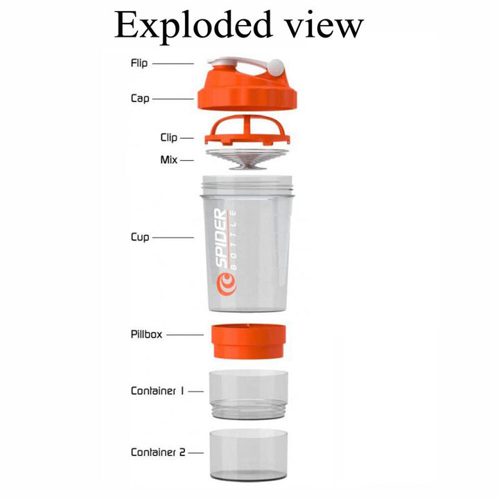 Sports Shaker Bottle Whey Protein Powder Mixing Bottle Sports Nutrition Protein Shaker Fitness Water Bottle With Three-layer