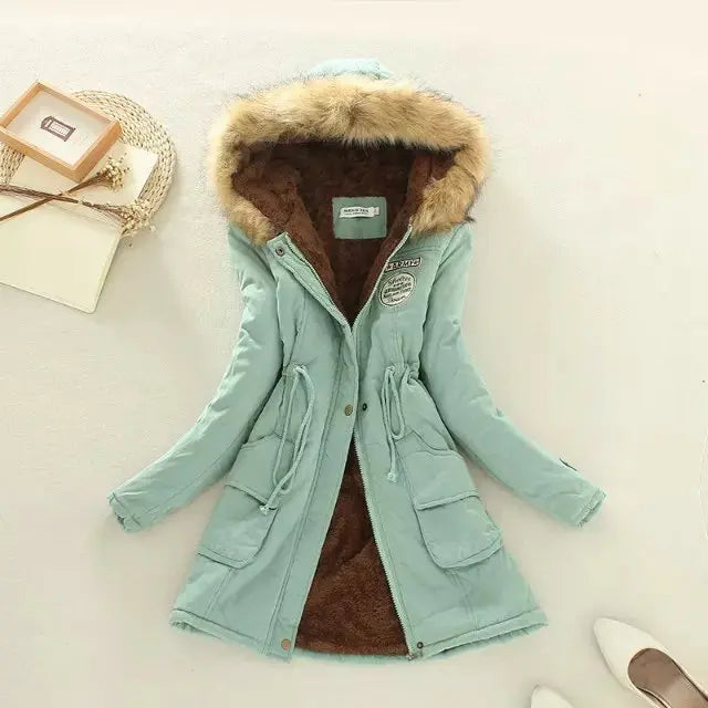 2023 New Autumn Winter Women Cotton Jacket Padded Casual Slim Coat Emboridery Hooded Parkas Wadded Warm Overcoat Fashion Parkas