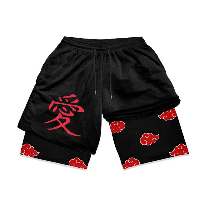 Anime Gym Shorts Men Women Naruto One Piece Nika Luffy 3D Print 2 In 1 Quick Dry Breathable Sports Training Compression Shorts