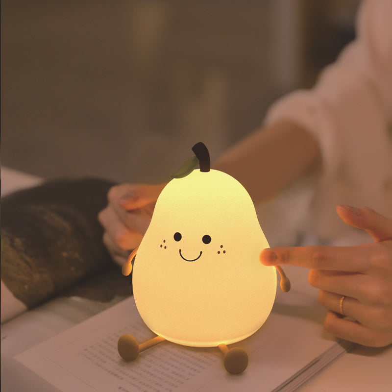 Creative Colorful Pear Duck Pear Night Light Pear Night Light Couple Gift Silicone Cute Night Light Sleeping Night Light