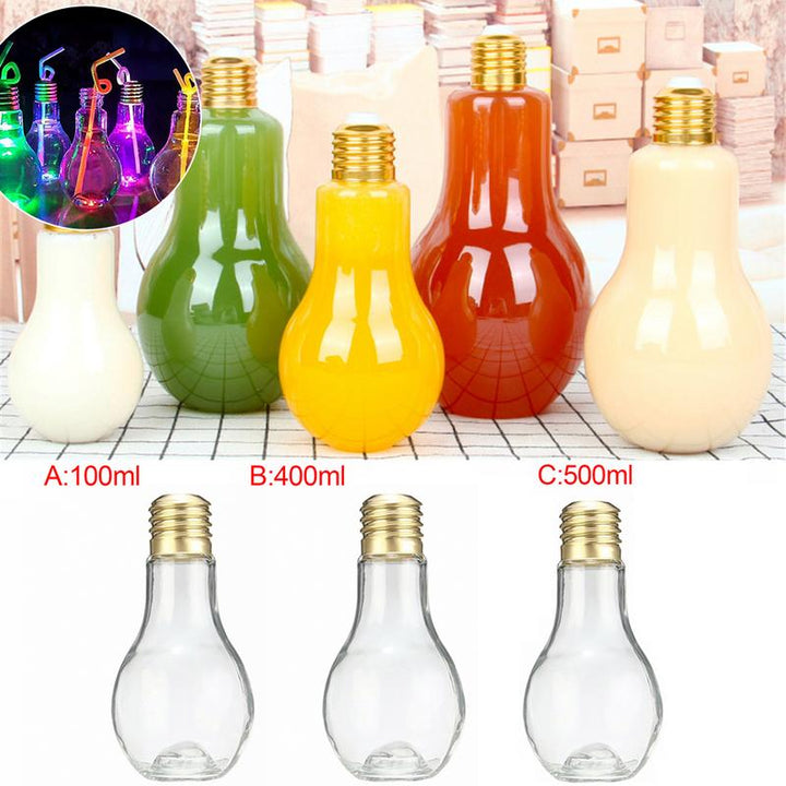 Light Bulb Fruit Juice Bottles Portable Cute Juicer Milk Water Bottle Colorful Drink-ware