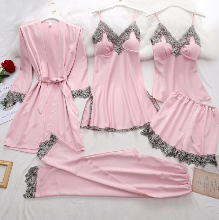 Woman’s 5-Piece Silk Pajama Set