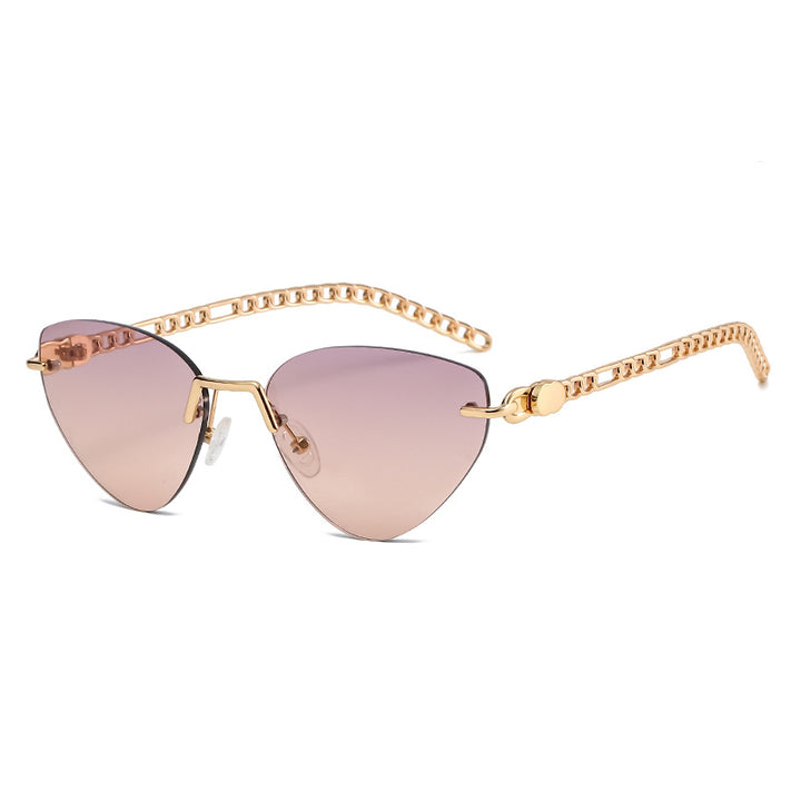 Gafas de viaje con cadena de metal para mujer 