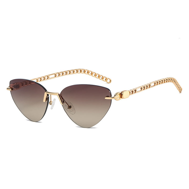 Gafas de viaje con cadena de metal para mujer 