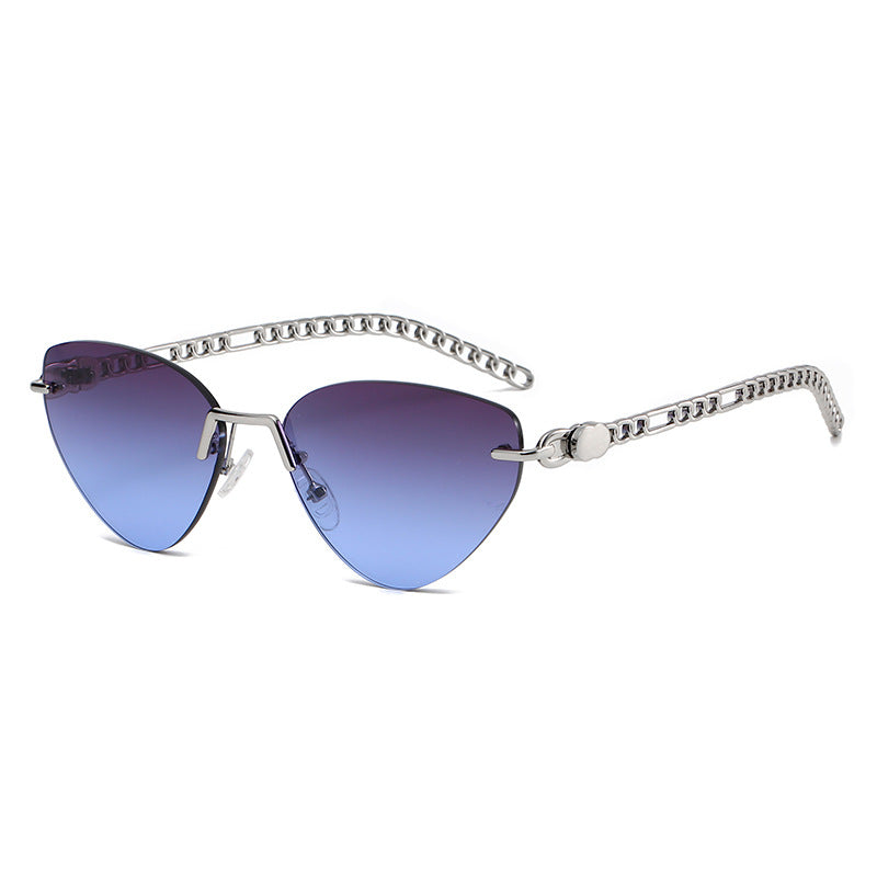 Gafas de viaje con cadena de metal para mujer 