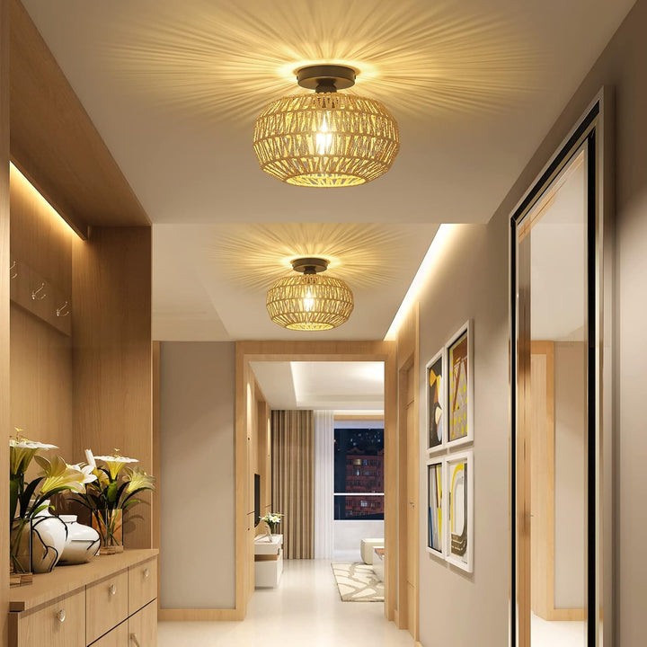 Woven Boho LED Ceiling Light