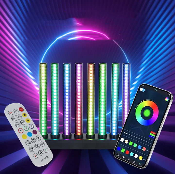 Striped RGB desktop ambient light, colorful ABS music rhythm e-sports bedroom desktop ambient light