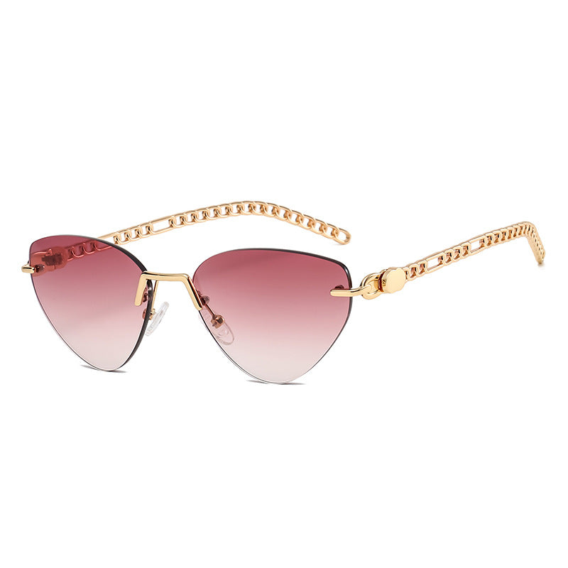 Gafas de viaje con cadena de metal para mujer 