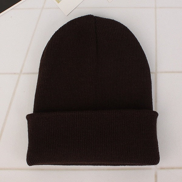 Woman’s Solid Knitted Winter Beanies