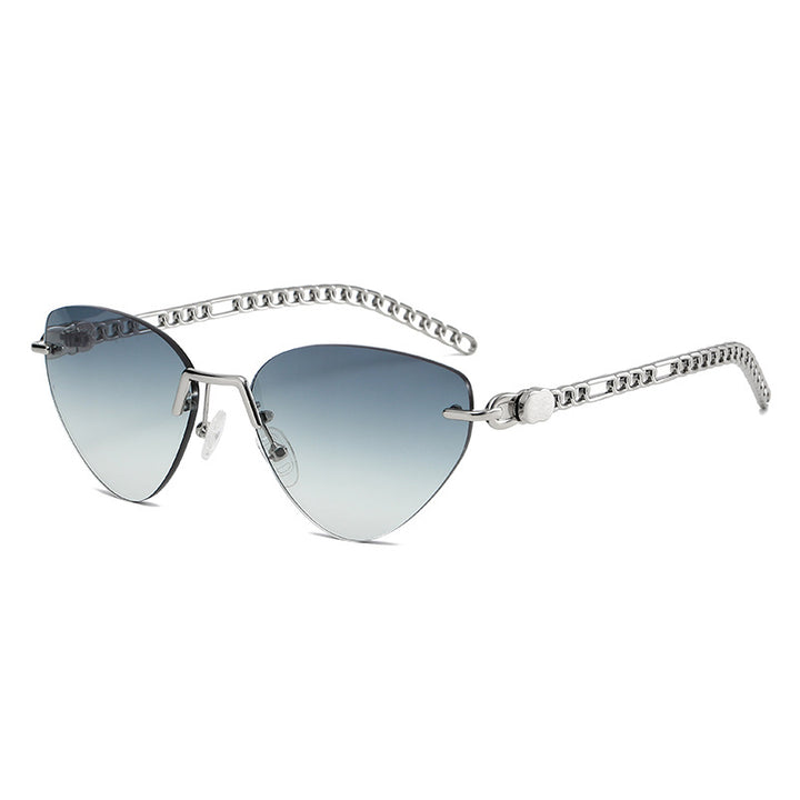 Gafas de viaje con cadena de metal para mujer 