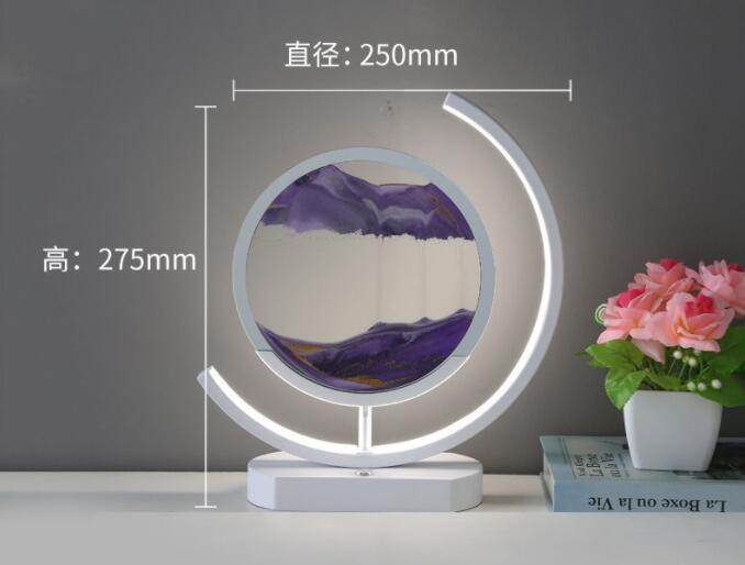 Moving Sand Art modern Desk Light Flowing Dynamic Quick Sand Painting Picture Remote Control 3D LED Table Lamp