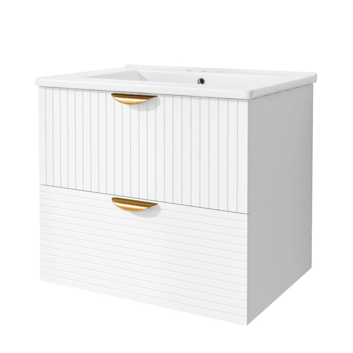 Modern 24-Inch 2 Drawer Wall Mounted Bathroom Cabinets