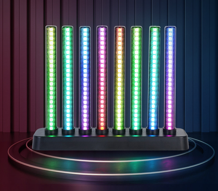 Striped RGB desktop ambient light, colorful ABS music rhythm e-sports bedroom desktop ambient light