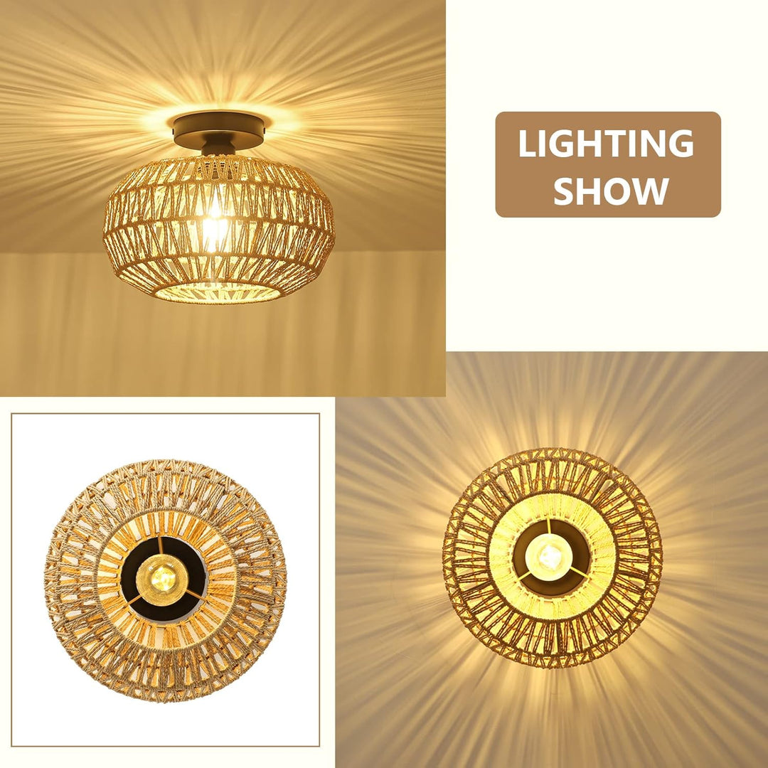 Woven Boho LED Ceiling Light