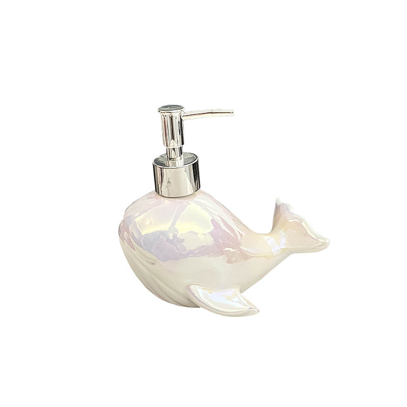 Creative Ceramic Whale Lotion Bottle Household Soap Bottle Shampoo Shower Gel Bottle Hand Sanitizer Bottles Bathroom Supplies