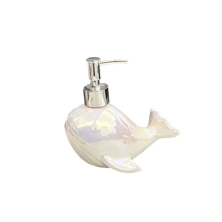 Creative Ceramic Whale Lotion Bottle Household Soap Bottle Shampoo Shower Gel Bottle Hand Sanitizer Bottles Bathroom Supplies