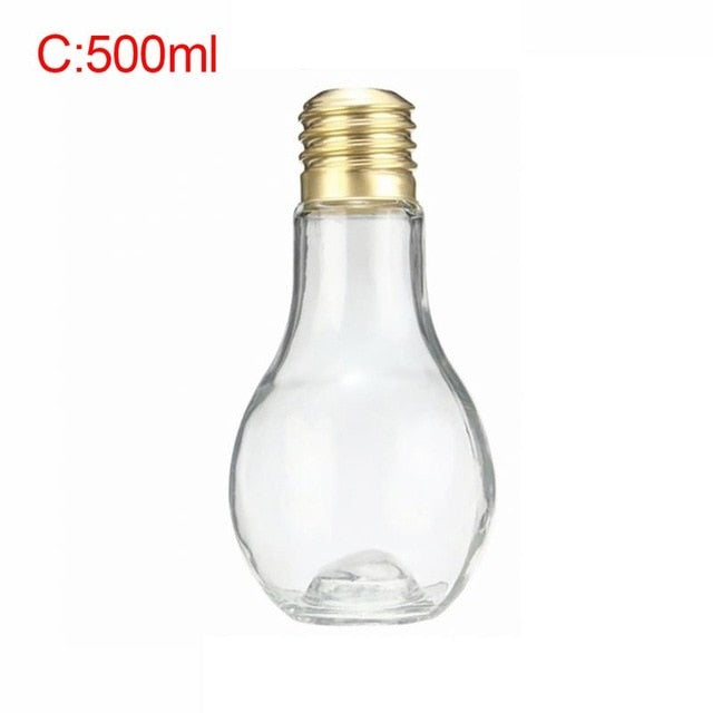 Light Bulb Fruit Juice Bottles Portable Cute Juicer Milk Water Bottle Colorful Drink-ware