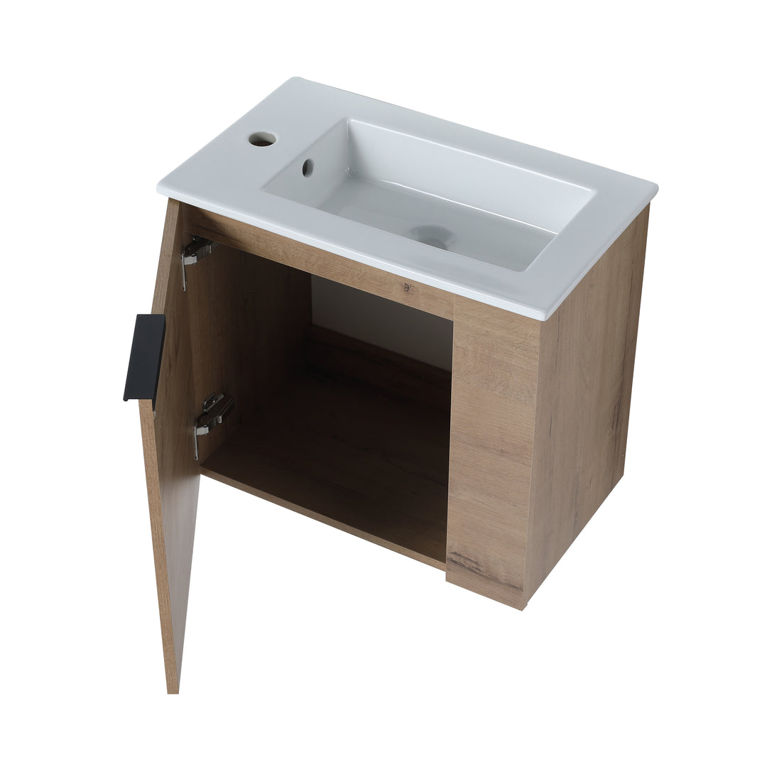 Bathroom Vanity with Sink 22 Inch for Small Bathroom,Floating Bathroom Vanity with Soft Close Door,Small Bathroom Vanity with Sink, 22x13 (KD-Packing)