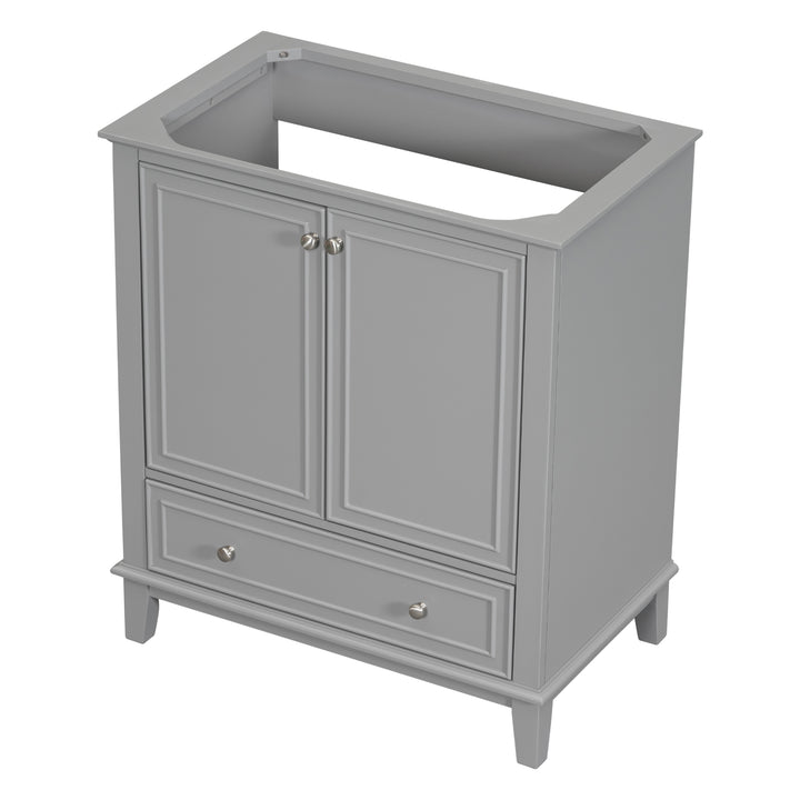 30 Inch Gray Multi Drawer MDF Bathroom Vanity (No Sink)