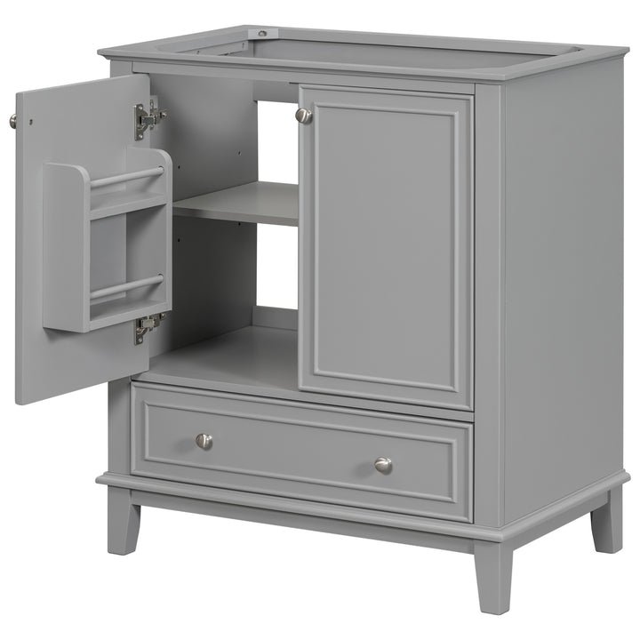 30 Inch Gray Multi Drawer MDF Bathroom Vanity (No Sink)