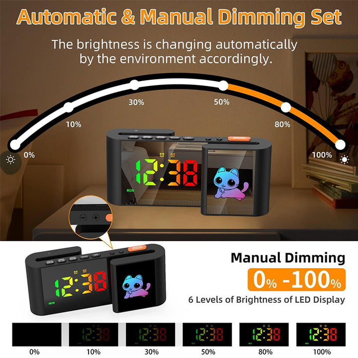 S-shaped Dual-Screen RGB Alarm Clock