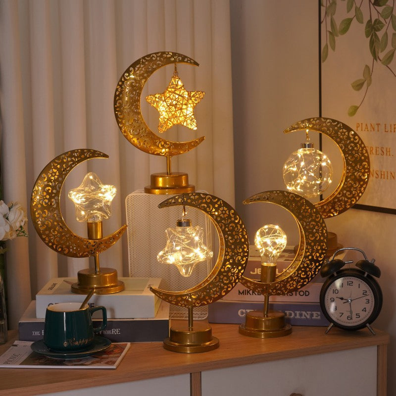 Christmas Gift Moon Lamp Ball Lamp Star Moon Lamp Muslim Festival Decorative Lamp Bedroom Desk Lamp Atmosphere Shaped Lamp