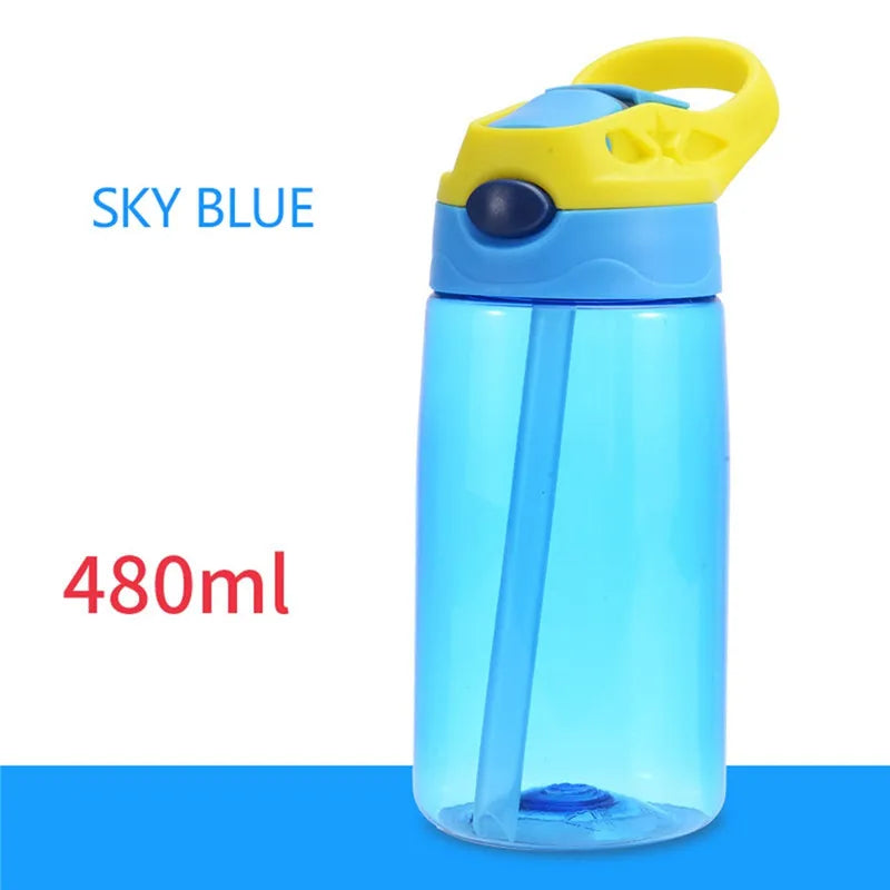 480ml Kids Water Bottle with Straw Lid And Handle