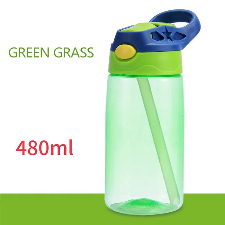 480ml Kids Water Bottle with Straw Lid And Handle