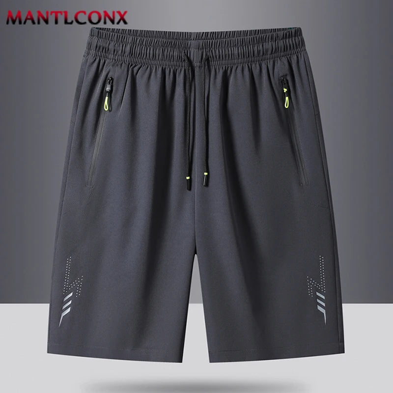 Summer Men's Sport Shorts Cool Sportswear Running Shorts Casual Bottoms Gym Fitness Training Jogging Short Pants Men Black Gray