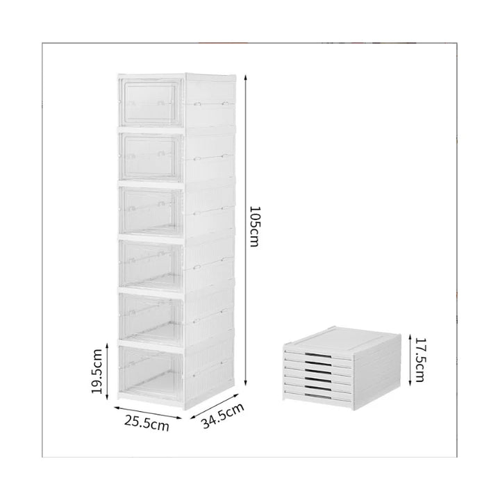 3/6 Layers Shoe Organizers Rack Shelf Foldable Shoes Box Thickened Plastic Sneaker Shoe Storage Box Dustproof Stackable Cabinet