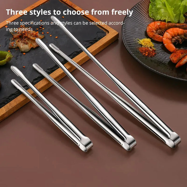 304 Stainless Steel Barbecue Clip Grill Tongs Meat Cooking Utensils (1pc)