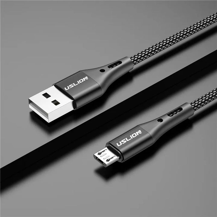 USLION 3A Micro USB Cable Fast Charge USB Data Cable Cord for Samsung S6 Xiaomi Redmi Android Micro usb Cable Mobile Phone Red