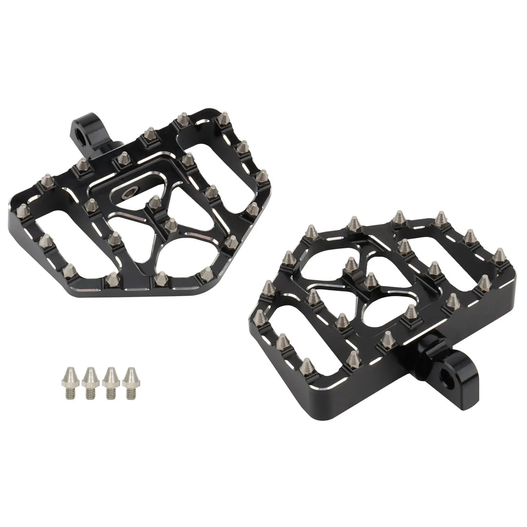 Motorcycle MX Foot Pegs Wide Fat Floorboards Footrests Pedals Peg For Harley Sportster XL 1200 883 Dyna FXDF FLH Bobber Street