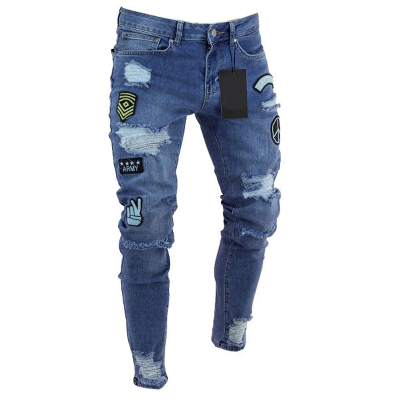 Fashion Jeans Men´s Branded Men's Clothing Clothes Skinny Slim Jean Black Pencil Pants Man Streetwear Fit Cargo Jeans for Men