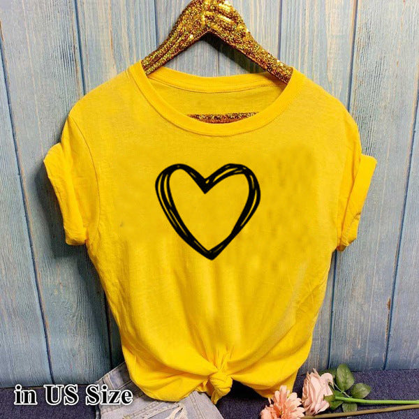 Woman’s Heart Printed Short Sleeve T-Shirt