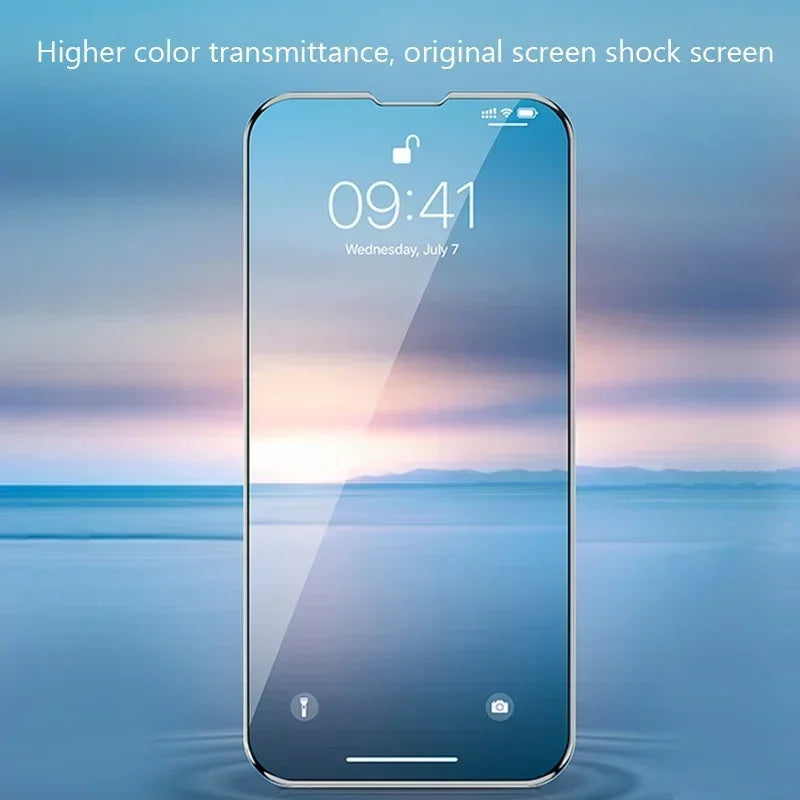 4PCS Full Cover Tempered Glass Screen Protector For iPhone 16 15 14 Pro Max Protection Glass For iPhone 13 12 11 Pro Max