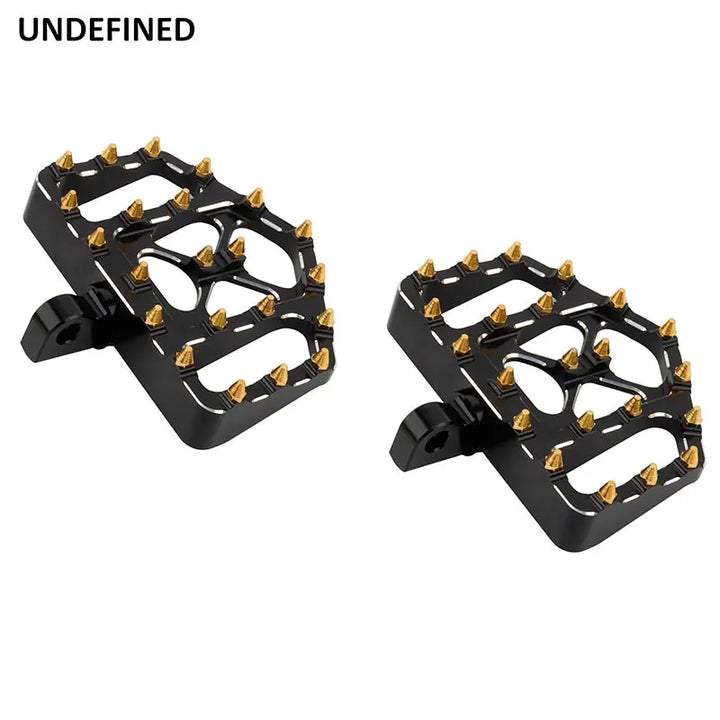 Motorcycle MX Gold Spike Floorboards Foot Pegs Bobber Footrests For Harley Touring Road King Sportster XL Softail Fatboy Dyna