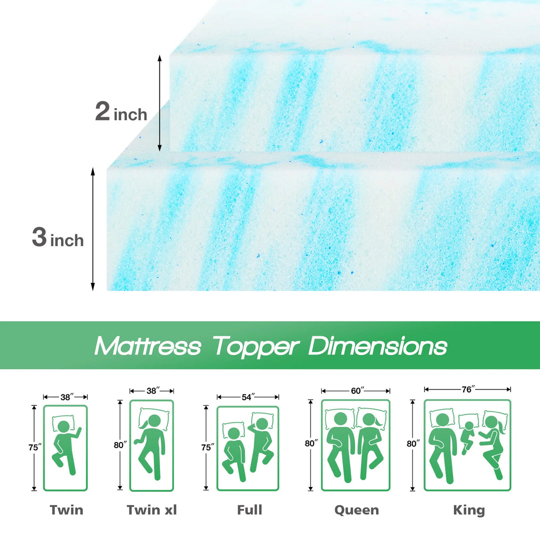 JHK Memory Foam Mattress Topper