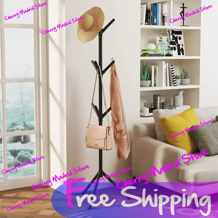 Floor Standing Clothes Tree Hat Organizer Hanger Rack Branch Multi Hook Household Floor Vertical Coat Scarf Handbag Hanger tree