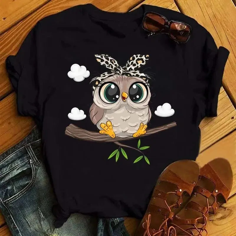 Kawaii Cartoon Owl Harajuku T-shirts