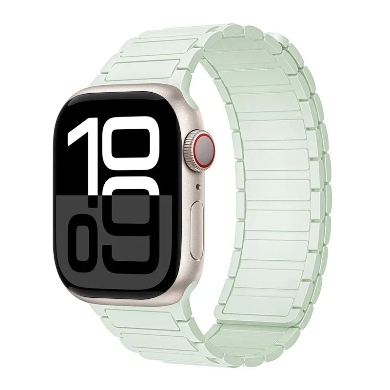 Magnetic Strap for Apple Watch Band 45mm 44 mm 40mm 46mm 41mm 42mm 38 Silicone Bracelet iWatch Series 8 7 6 Se 9 10 Ultra2 49mm