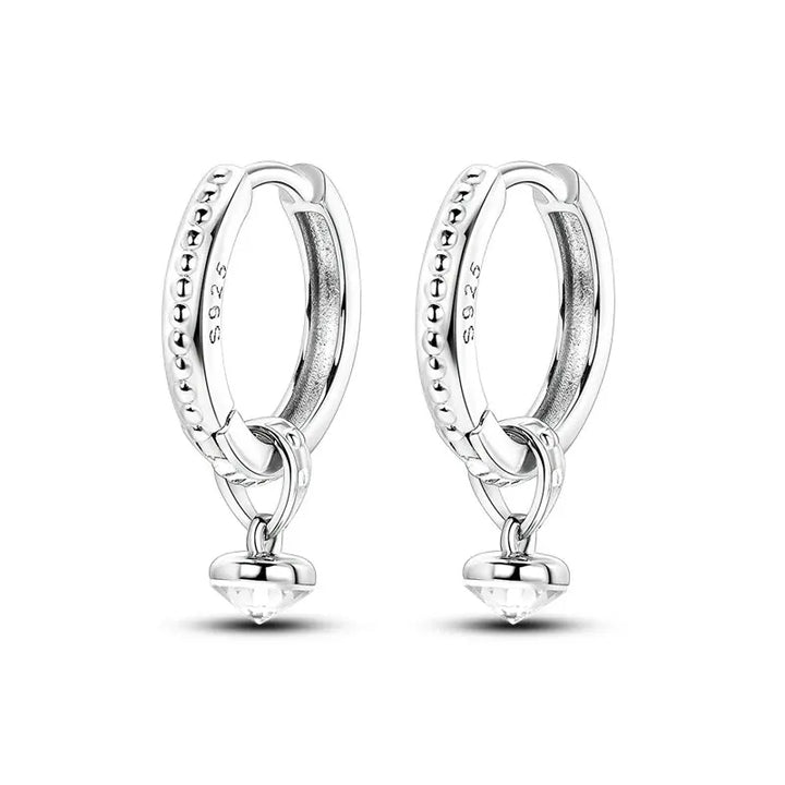 2024 New Sterling Silver S925 Zircon Round Hoop Personality Anti-Lnset Earrings Simple Fine Jewelry For Women Girls Party Gifts