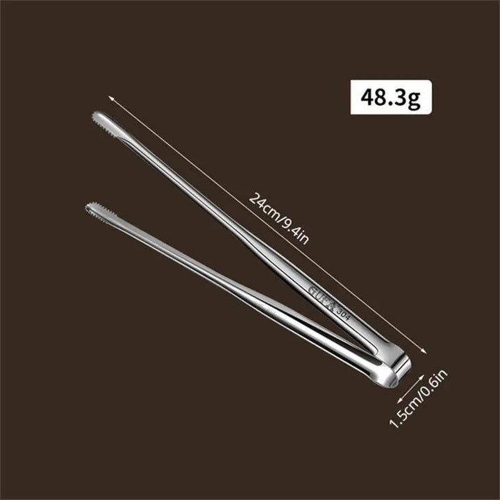 304 Stainless Steel Barbecue Clip Grill Tongs Meat Cooking Utensils (1pc)