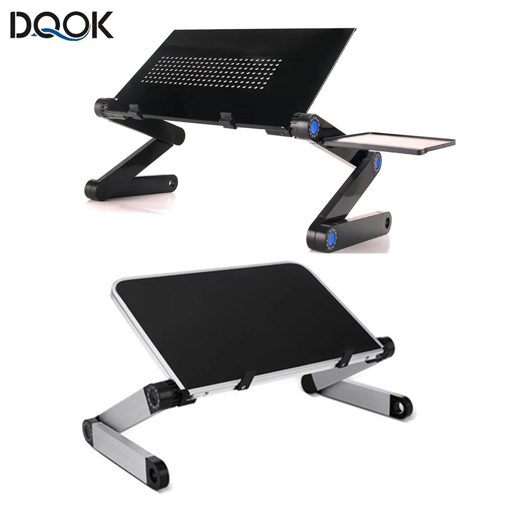 Portable Aluminum Adjustable Laptop Desk Stand W/ Mouse Pad