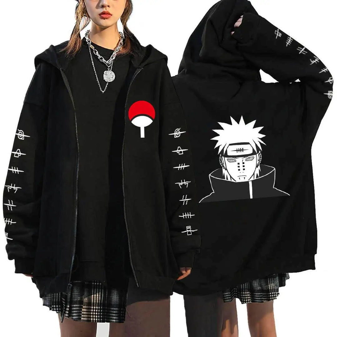 Autumn Zip Up Jacket Anime Naruto Figures Sweatshirt Men Women Plus Size Casual Clothing Harajuku Cartoon Coat Halloween Gifts