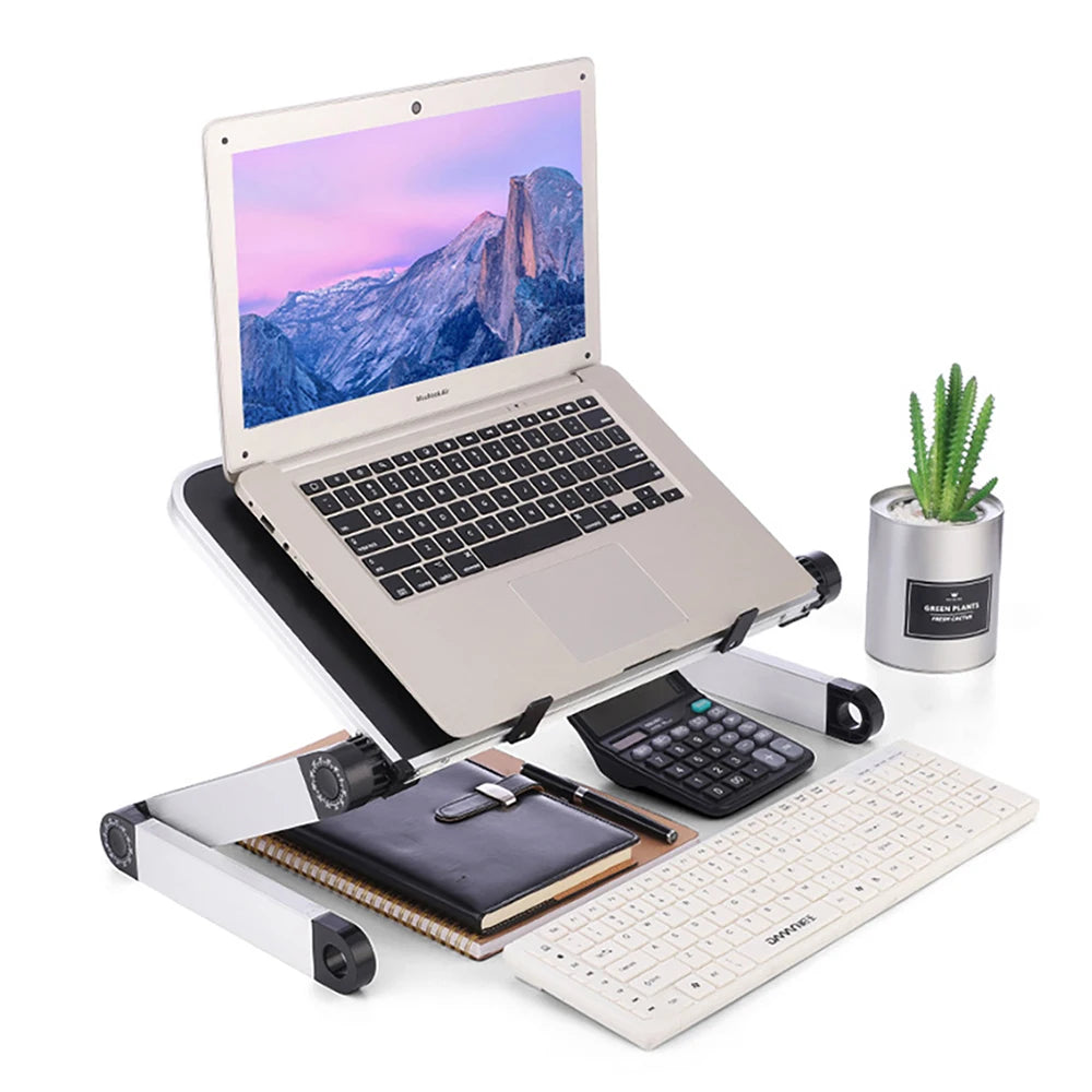 Portable Aluminum Adjustable Laptop Desk Stand W/ Mouse Pad