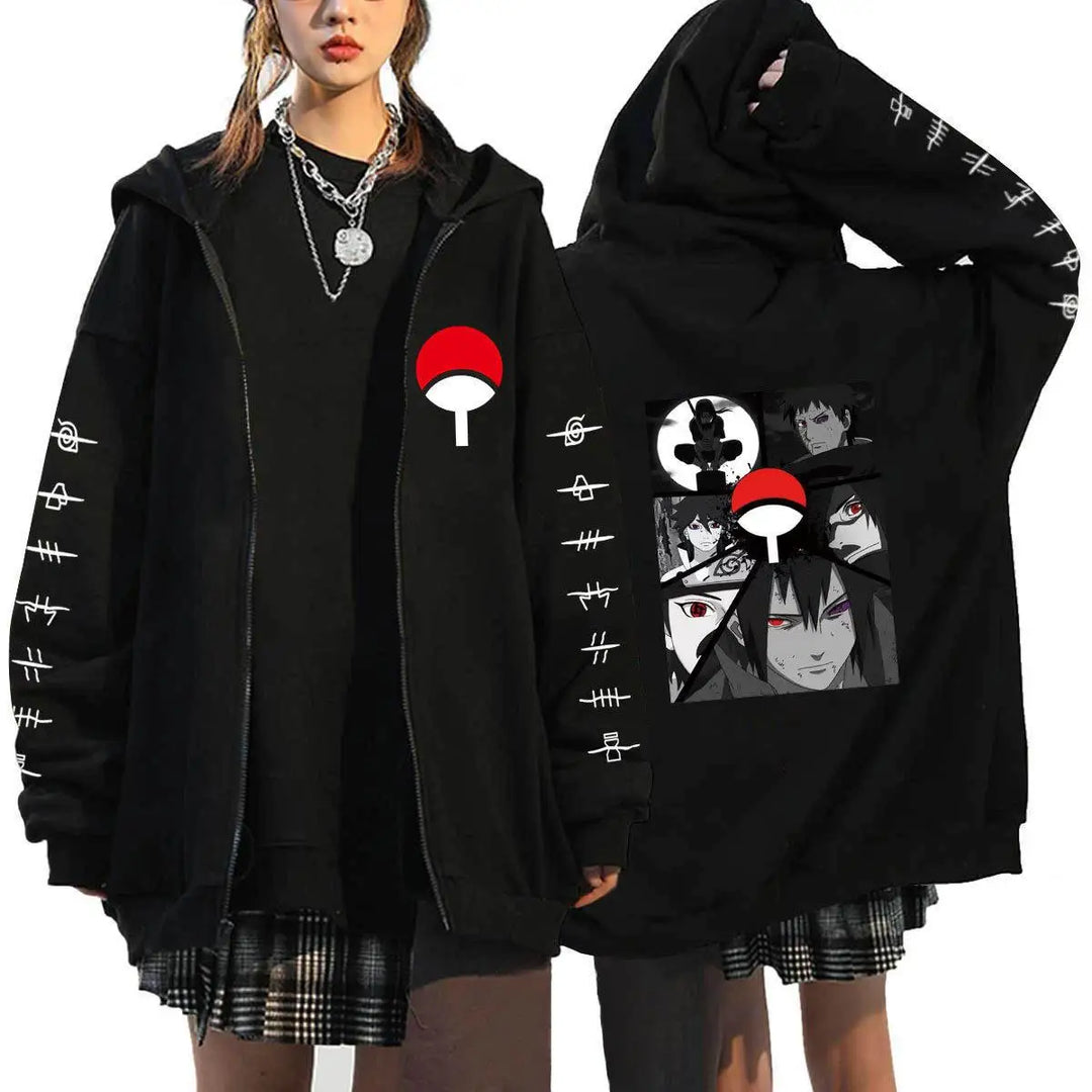 Autumn Zip Up Jacket Anime Naruto Figures Sweatshirt Men Women Plus Size Casual Clothing Harajuku Cartoon Coat Halloween Gifts