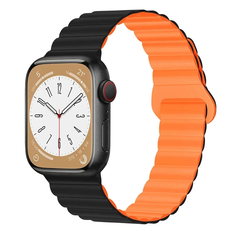 Strap For Apple Watch Band 49mm 45mm 41mm 44mm 40 42 38mm Silicone Bracelet Magnetic Wristband For Iwatch Series 10 9 8 Uitra 7