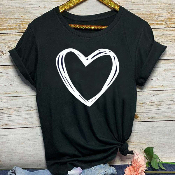 Woman’s Heart Printed Short Sleeve T-Shirt